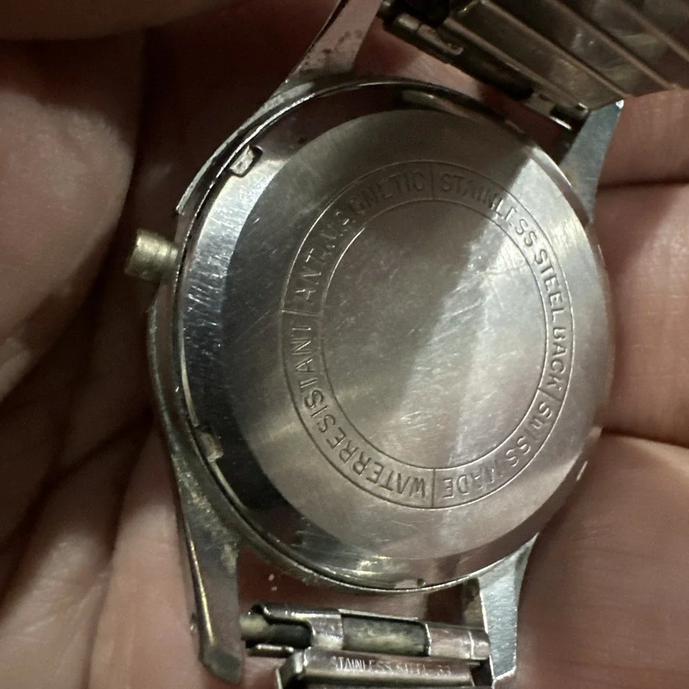 Vintage CHOROMATIC SWISS WATCH 1960s Silver Tone Mens Watch 33mm- Broken Crown